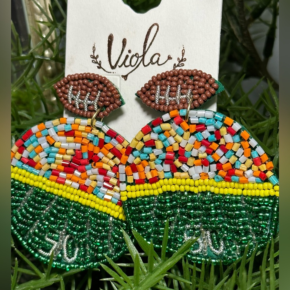 🏈Yard Line Rice Bead Earrings🏈